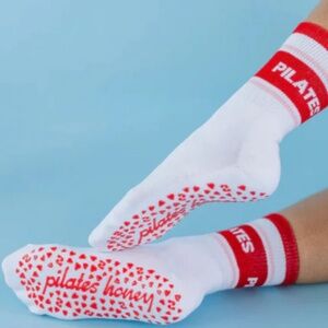 Pilates Honey Red Tube Grip Socks